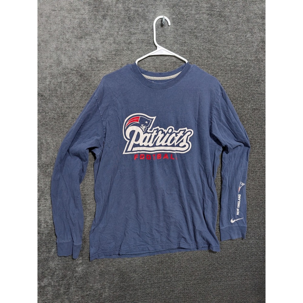Nike NFL New England Patriots Mens XL Long Sleeve T-Shirt Navy Blue 2059
